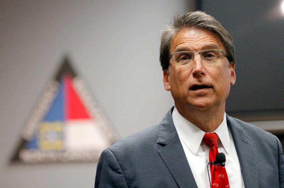 Former Gov. Pat McCrory on Nov. 1, 2016 at the Emergency Operations Center in Raleigh.