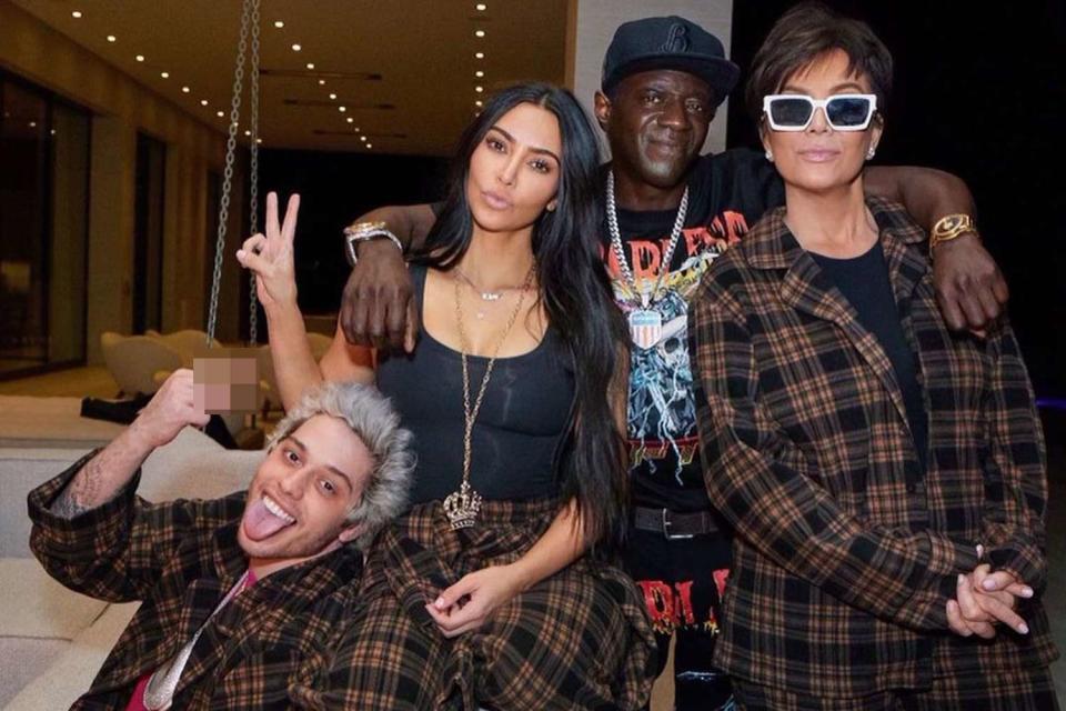 kim kardashian, pete davidson, flavor flav, kris jenner