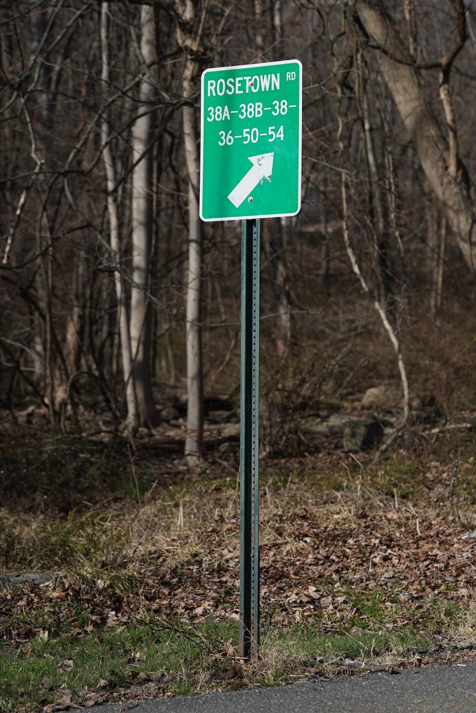 A sign along the road leading to 54 Rosetown Road in Tomkins Cove. March 21, 2024.