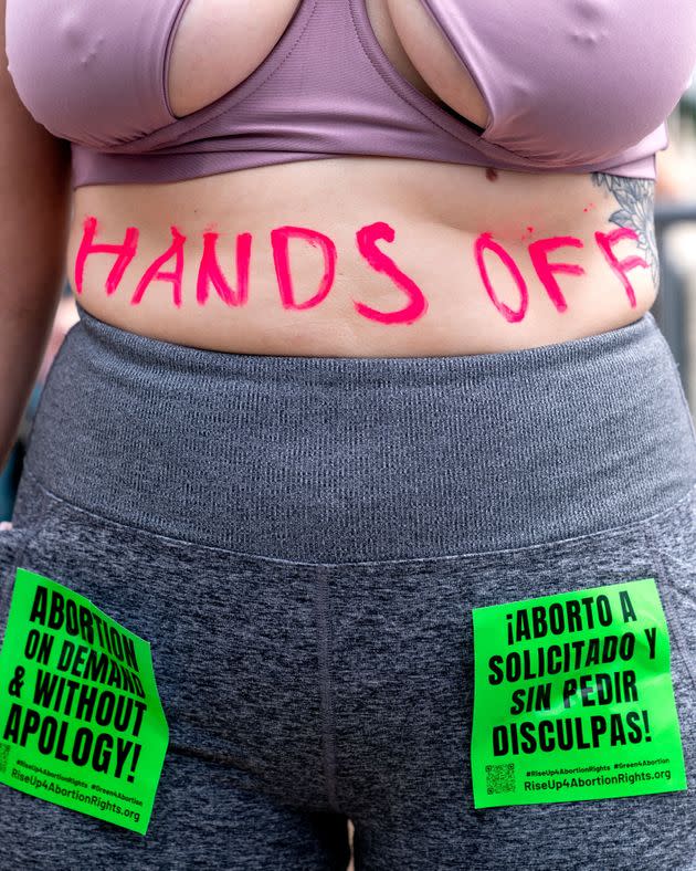 An abortion rights activists stands outside the U.S. Supreme Court after its decision to overturn Roe v. Wade. (Photo: STEFANI REYNOLDS/AFP via Getty Images)