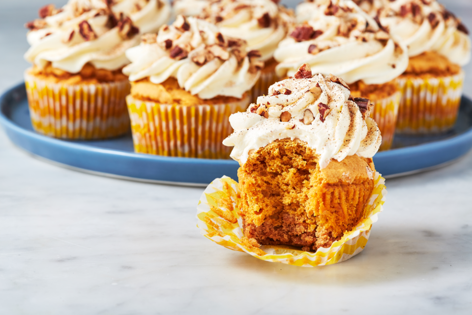 <p>Marshmallow frosting? Sign me up. </p><p>Get the recipe from <a href="https://www.delish.com/cooking/recipe-ideas/recipes/a55096/sweet-potato-pie-cupcakes-recipes/" rel="nofollow noopener" target="_blank" data-ylk="slk:Delish;elm:context_link;itc:0;sec:content-canvas" class="link ">Delish</a>.</p>