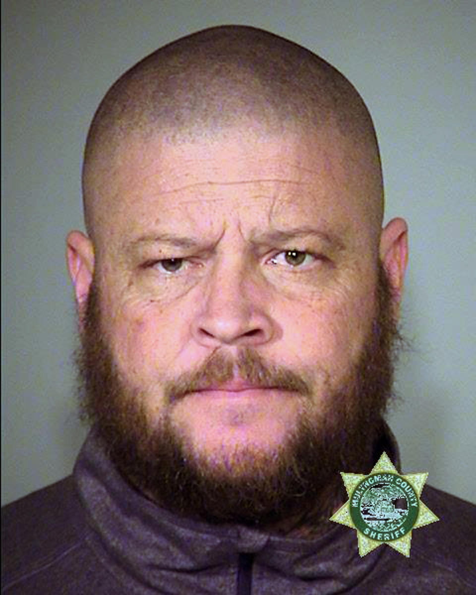 FILE - This file photo provided by the Multnomah County Sheriff's Office on Jan. 27, 2016, shows Brian Cavalier. The former bodyguard for Nevada rancher Cliven Bundy has become the last person sentenced following the collapse of a federal prosecution stemming from an armed standoff with U.S. land management agents nearly five years ago. Chief U.S. District Judge Gloria Navarro sentenced Cavalier on Tuesday, Jan. 15, 2019 to the 20 months he already served in custody for the April 2014 confrontation. (Multnomah County Sheriff via AP, File)