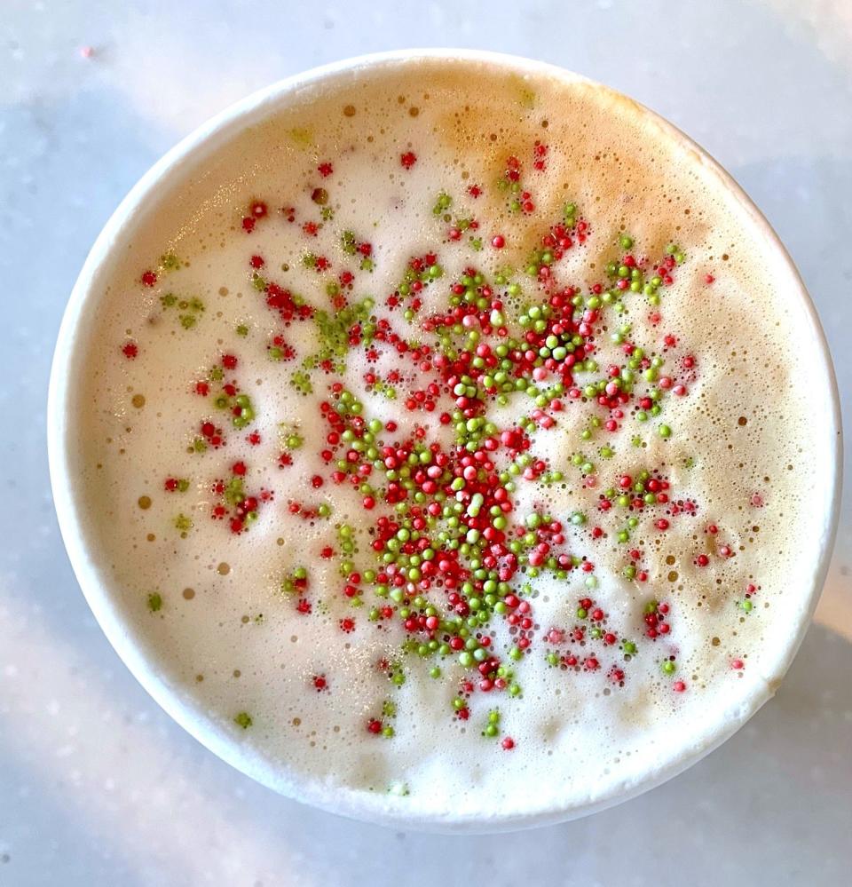 Top of Starbucks Iced Sugar Cookie Latte