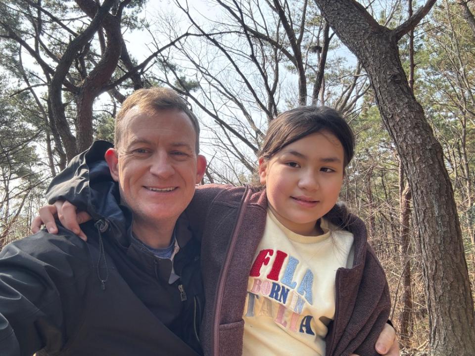 Robert E. Kelly posted this recent shot of himself and Marion hiking in South Korea. X/Robert E Kelly