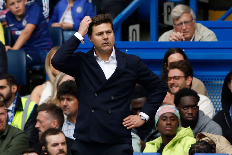 El gesto del desconcierto de Pochettino por la mala efectividad del Chelsea