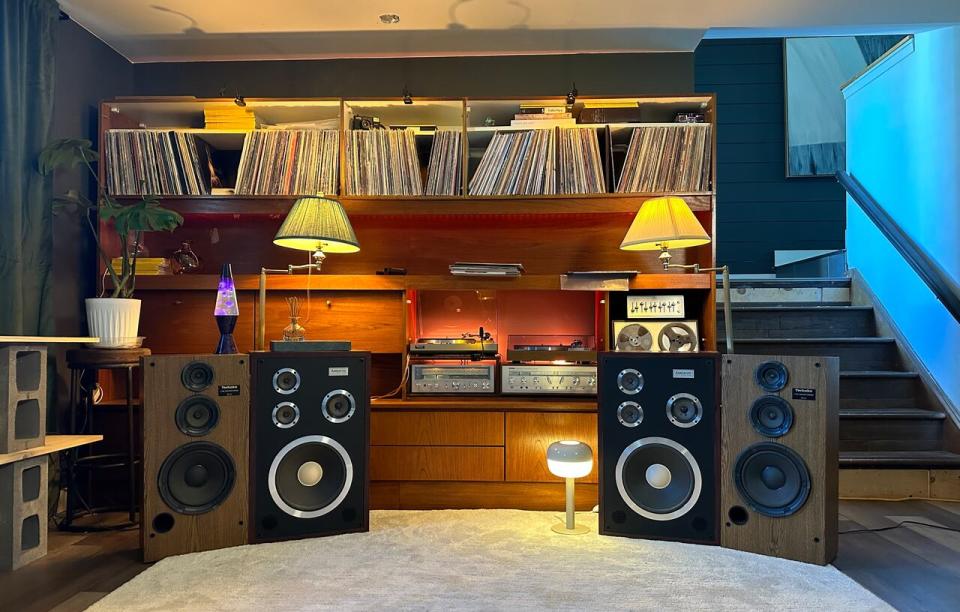 The music room in the basement of Tecumseh-based photographer Sean Davidson, which is the focus of his @vinyl_nights_ Instagram account.