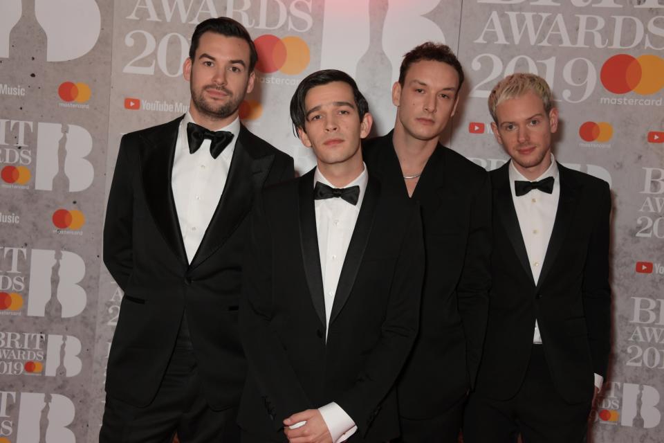 Winners: The 1975 on the Brits red carpet (Dave Benett)