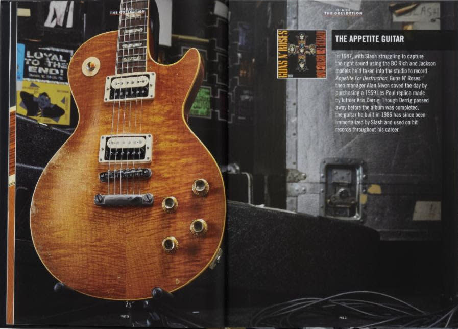 An except from 'The Collection: Slash' featuring the Les Paul ‘59 replica used on Guns N' Roses' 'Appetite for Destruction.' (Photo: Gibson Publishing)