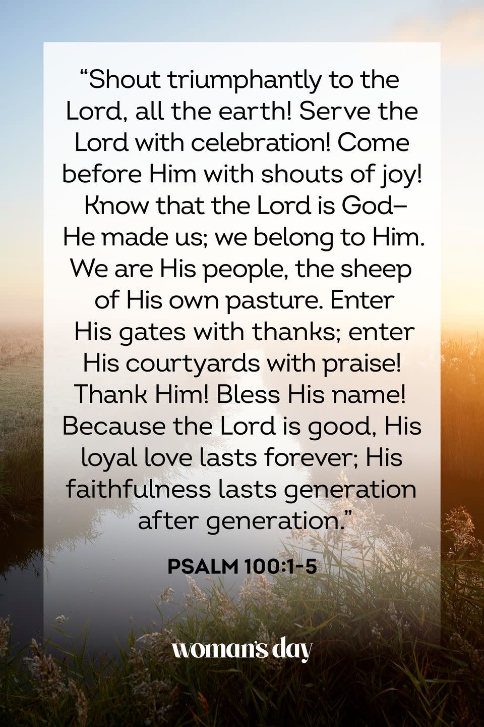 bible verses about worship psalm 100 1 5