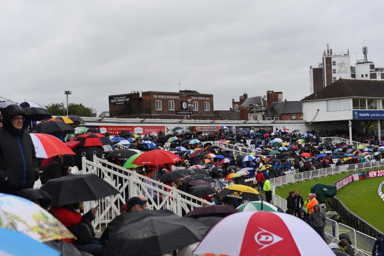 Washed out: Only 2.2 overs were completed at Trent Bridge: Getty Images