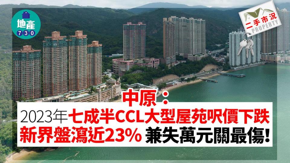 中原：2023年七成半CCL屋苑呎價下跌 新界盤瀉近23%兼失萬元關最傷｜二手市況