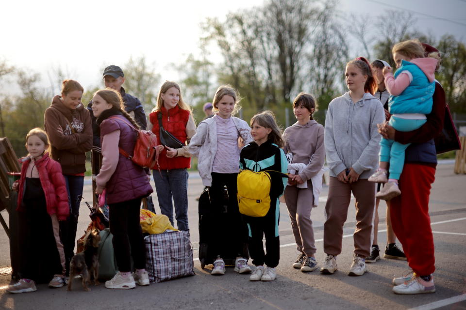 A refugee Ukrainian family 