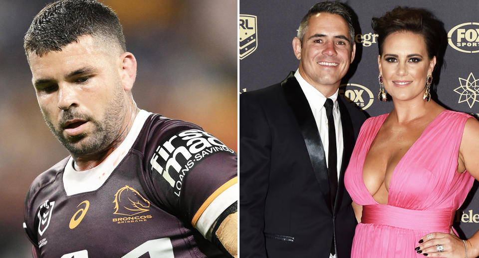 Adam Reynolds alongside Corey Parker and wife Margaux.