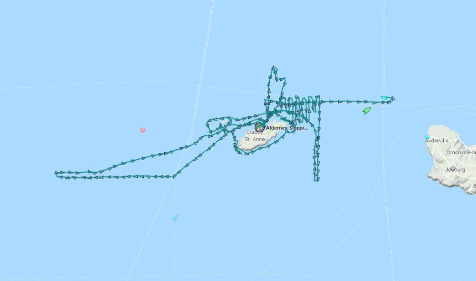 The search pattern of a lifeboat searching for the missing plane