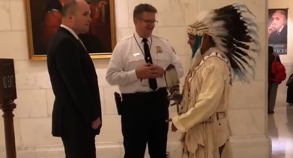 Chairman JoDe Goudy was denied entry to a Supreme Court hearing involving the <span>Yakama Nation</span> because he would not remove his traditional headdress. (Photo: Facebook)