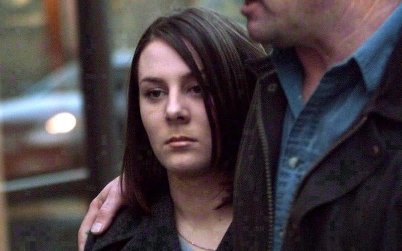 Convicted killer Kelly Ellard appears outside a courthouse in Vancouver, B.C., in March 2000. Photo from The Canadian Press.