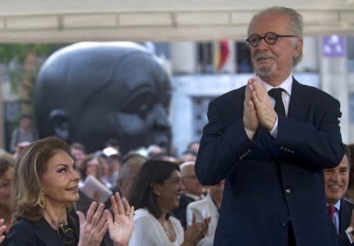 Artist Fernando Botero (R) and his wife Sophia Vari (L) celebrate his upcoming 80th birthday at a ceremony in Medellin, Colombia, on April 3. As one of the world's most famous living artists, Botero has created more than 3,000 paintings and 300 sculptures