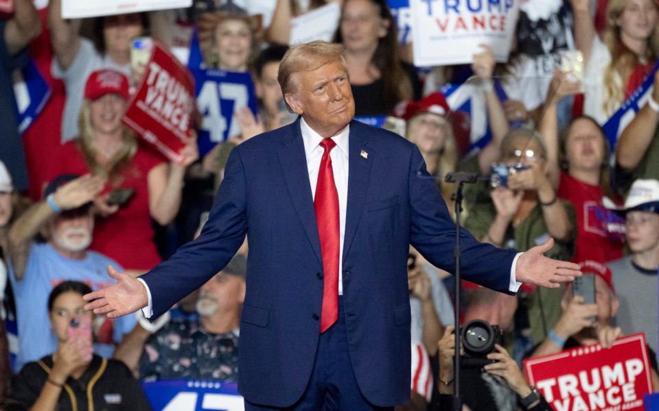 Donald Trump at campaign rally Wilkes-Barre, Pennsylvania, on August 17