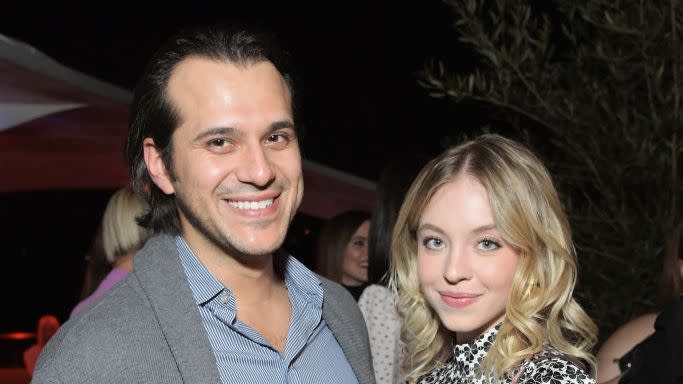 jonathan davino and sydney sweeney at instyle and kate spade dinner at spring place