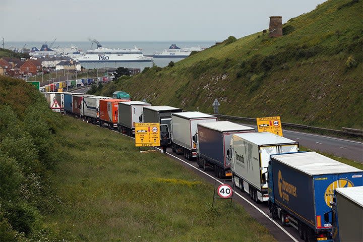 <p>Police checks at ports caused long tailbacks at Dover under Operation Stack</p> (Getty)