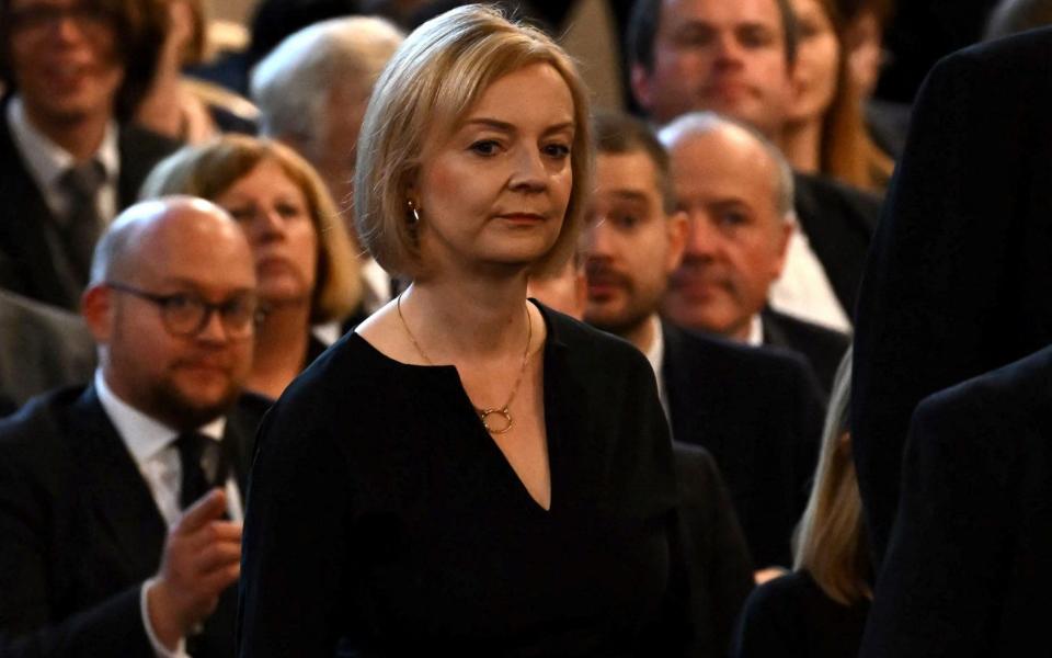 Prime Minister Liz Truss arrives to attend the presentation of Addresses by both Houses of Parliament in Westminster Hall, inside the Palace of Westminster - Ben Stansall/AFP