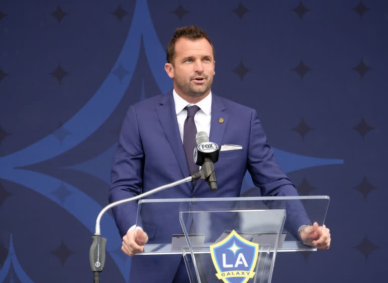 Chris Klein attends an LA Galaxy David Beckham statue MLS soccer ceremony