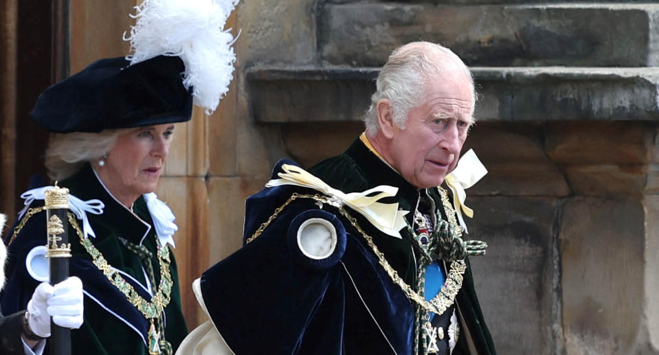 Charles was booed on his entrance to the National Service of Thanksgiving at St. Giles Cathedral, Edinburgh. (Reuters)