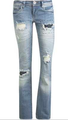 Patched Slim Flare Jean - $29.50