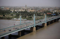 Traffic moves on a bridge in Sudan's capital Khartoum, Tuesday, Sept. 21, 2021. Sudanese authorities reported a coup attempt on Tuesday by a group of soldiers but said the attempt failed and that the military remains in control. The development underscored the fragility of Sudan’s path to democracy, more than two years after the military's overthrow of longtime autocrat Omar al-Bashir amid a public uprising against his three-decade rule. (AP Photo/Marwan Ali)