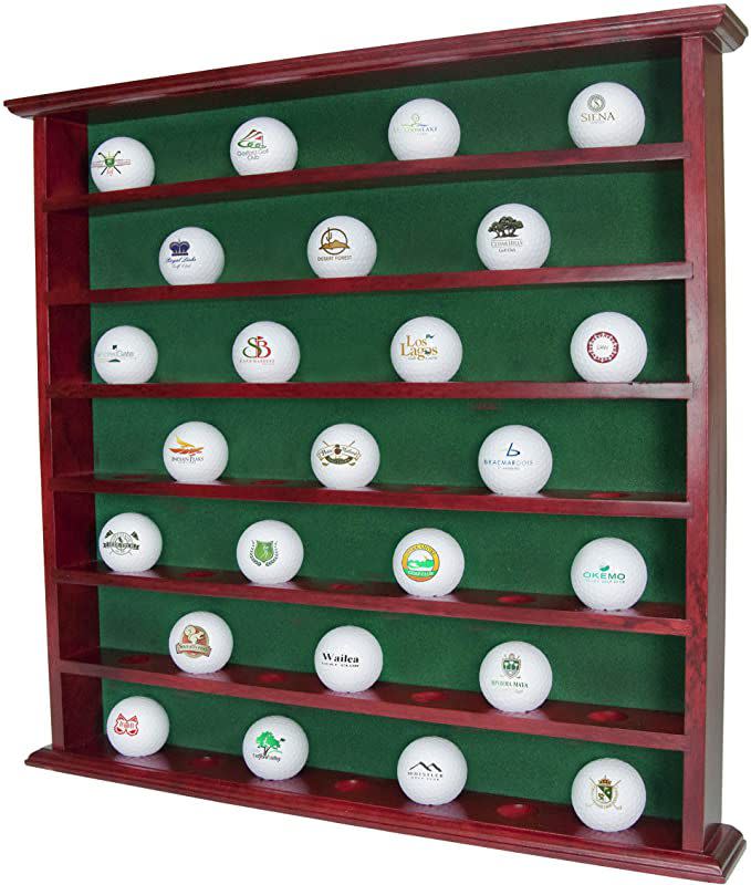 Golf Gifts & Gallery Mahogany Golf Ball Display Cabinet