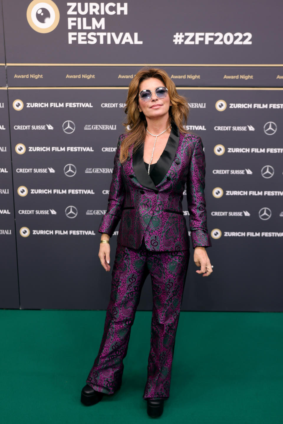 Twain attended the 18th annual Zurich Film Festival at the Zurich Opera House on Oct. 1, alongside her husband, Frédéric Thiébaud. (Photo by Joshua Sammer/Getty Images for ZFF)