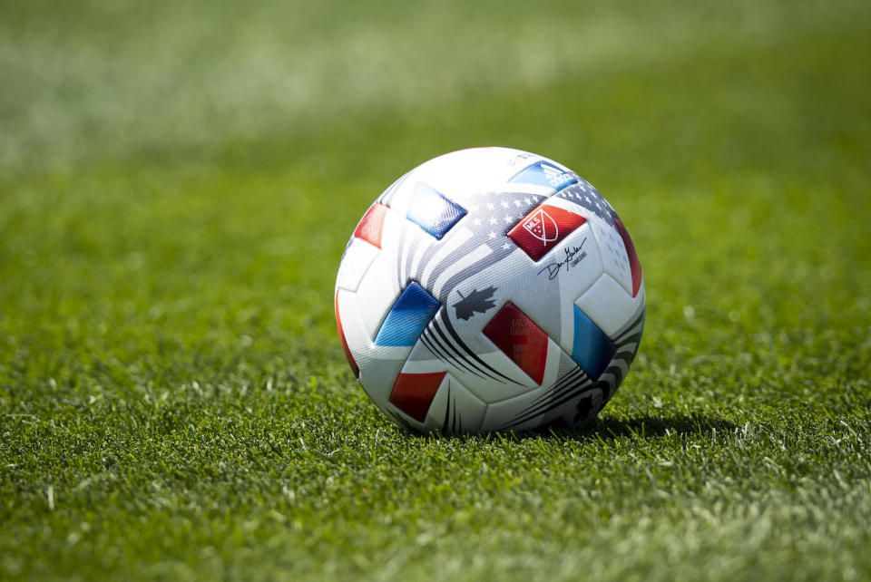 A Major League Soccer game ball on April 24, 2021. / Credit: Ira L. Black/Corbis/Getty