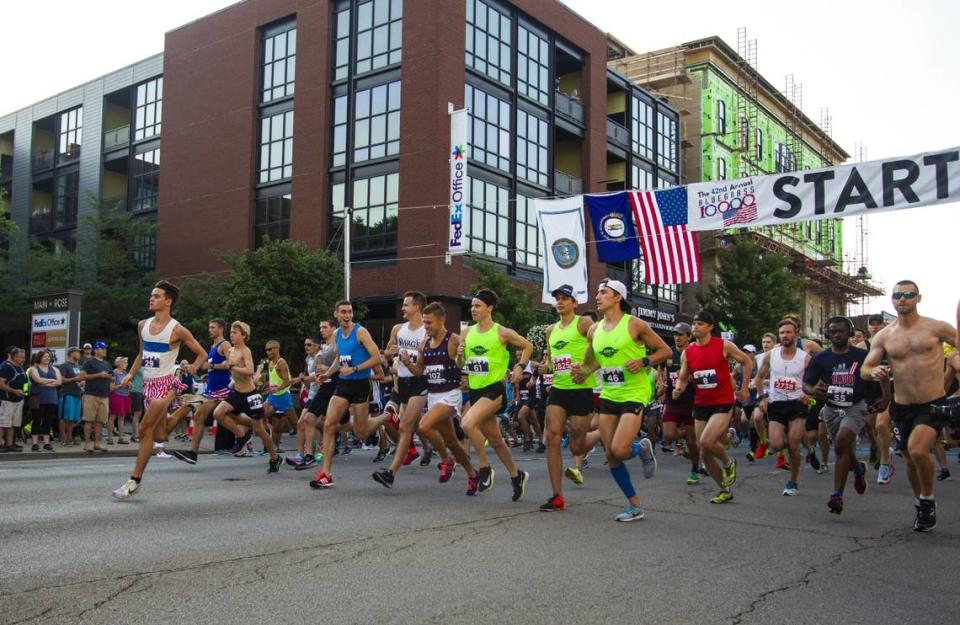 The 48th annual Bluegrass 10,000 foot race gets underway Thursday morning in downtown Lexington.