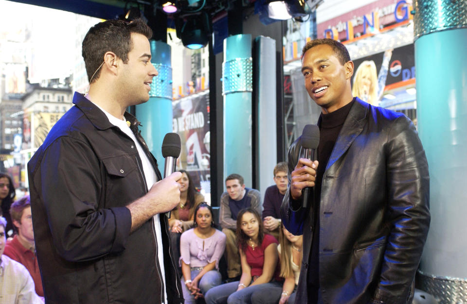 Carson Daly and Tiger Woods on MTV's 