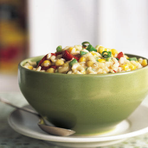 Monterey Jack, Corn, and Roasted Red Pepper Risotto