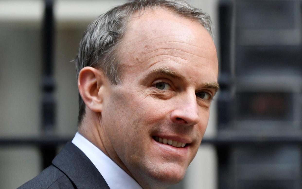 Britain's Foreign Affairs Secretary Dominic Raab walks outside Downing Street in London, Britain, September 22, 2020.  - REUTERS/Toby Melville/REUTERS/Toby Melville