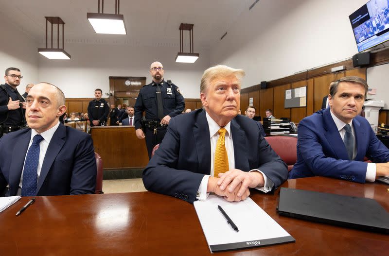 Former U.S. President Trump's criminal trial on charges of falsifying business records continues in New York