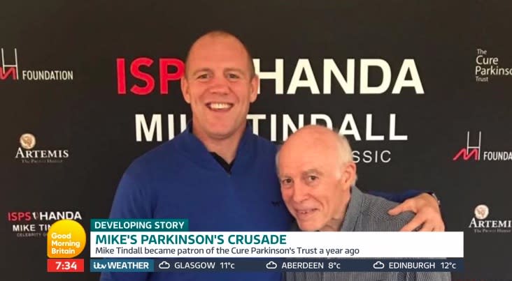 Mike Tindall photographed alongside his father [Photo: Good Morning Britain]