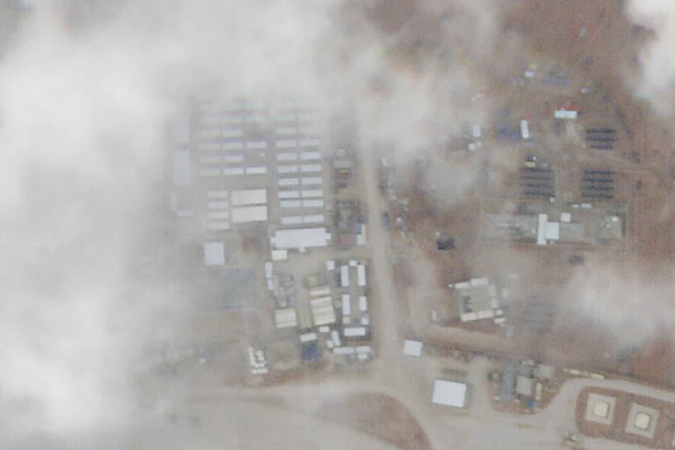 2024年1月29日，駐約旦美軍的Tower 22遇無人機襲擊隔天的衛星照。美聯社／Planet Labs PBC