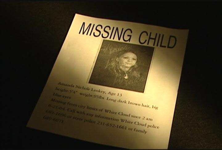A file image shows the missing persons flyer for Amanda Lankey.