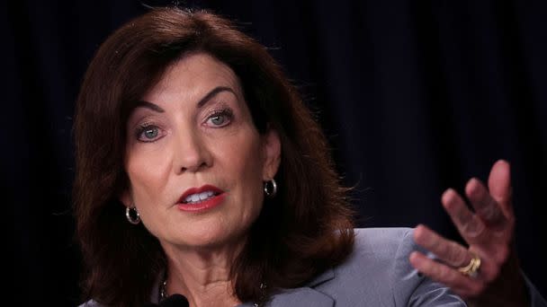 PHOTO: New York Governor Kathy Hochul speaks during a news conference regarding new gun laws in New York, Aug. 31, 2022. (Brendan Mcdermid/Reuters, FILE)