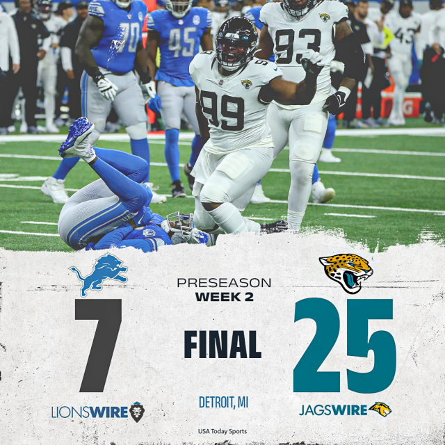 Lions reserves fall hard to Jaguars: Preseason game recap