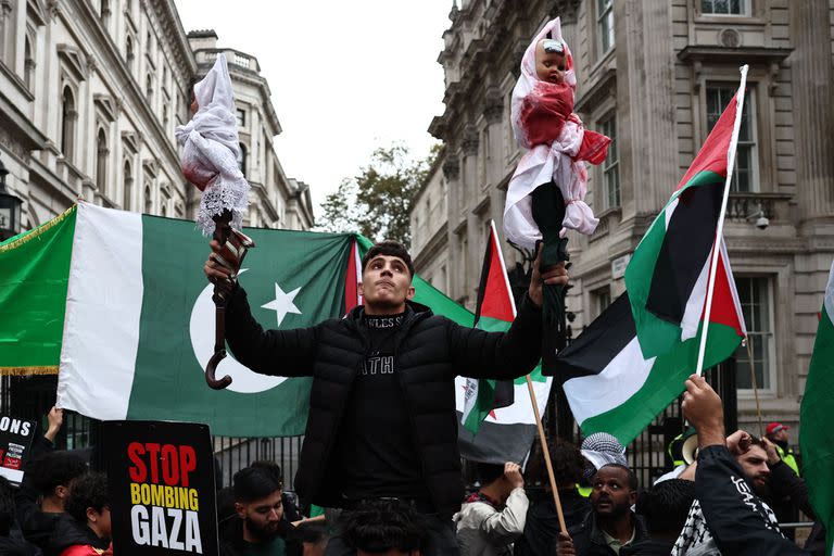 Manifestación a favor de los palestinos en Londres, este sábado 28 de octubre
