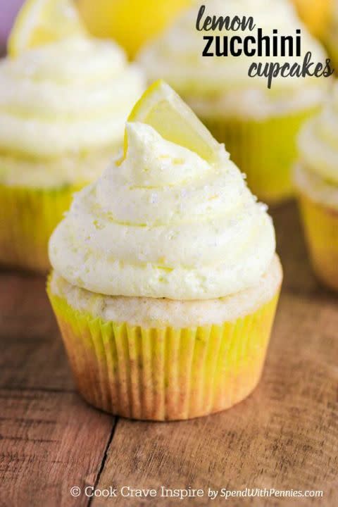 <p>Your kids won't taste the zucchini in these cupcakes, but they will love the incredibly moist texture created by the vegetable.</p><p><strong><a href="http://www.spendwithpennies.com/lemon-zucchini-cupcakes/" rel="nofollow noopener" target="_blank" data-ylk="slk:Get the recipe at Cook Crave Inspire.;elm:context_link;itc:0;sec:content-canvas" class="link ">Get the recipe at Cook Crave Inspire.</a></strong></p>