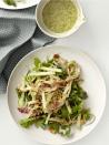 <p>For a quick and elegant way to serve turkey leftovers, try this fresh salad with a zesty dressing that combines the bright flavors of lemon, gin, and mint with the earthy sweetness of honey.</p><p><a href="https://www.womansday.com/food-recipes/food-drinks/recipes/a39134/turkey-green-apple-salad-mint-dressing-recipe-clv1112/" rel="nofollow noopener" target="_blank" data-ylk="slk:Get the recipe.;elm:context_link;itc:0;sec:content-canvas" class="link "><strong>Get the recipe.</strong></a> </p>