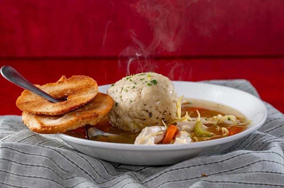 Matzo ball soup at The Original Wolfie’s & Rascal House at 1420 Boulevard of the Arts, Sarasota.