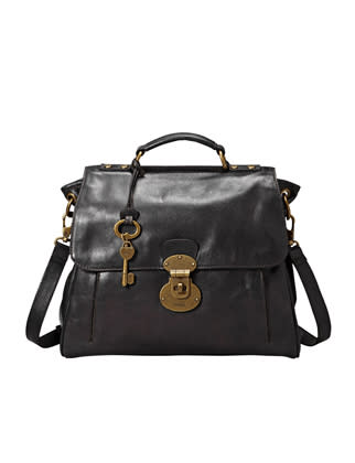 The turnlock is a subtle feminine detail on this chunky menswearish satchel.