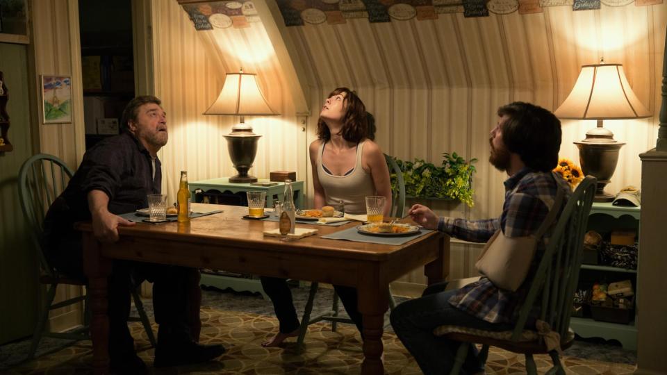 John Goodman, Mary Elizabeth Winstead, and John Gallagher Jr. in 10 Cloverfield Lane