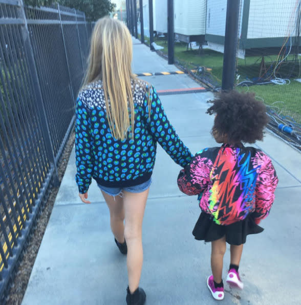 Beyoncé joined Coldplay for the halftime show and you can bet these two girls were cheering loudly. Gwyneth Paltrow posted this pic of her daughter, Apple, with Blue Ivy. “#superbowl50 jacket game,” she captioned the photo of the stylish mini-mes. (Photo: Instagram)