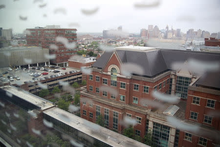 A general view of Johns Hopkins hospital in Baltimore, Maryland, U.S., May 13, 2019. REUTERS/Rosem Morton